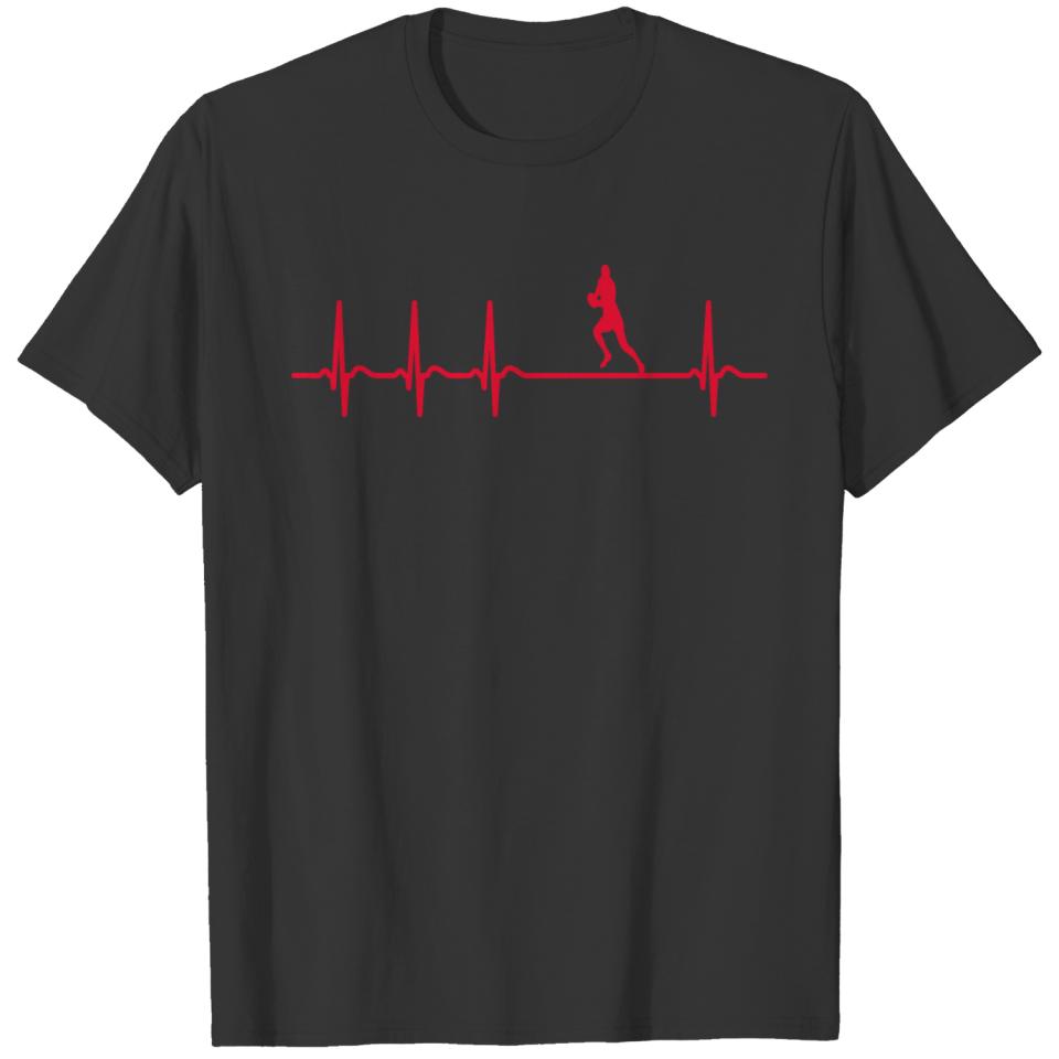 Heartbeat Rugby Player fun funny cool shirt gift T-shirt