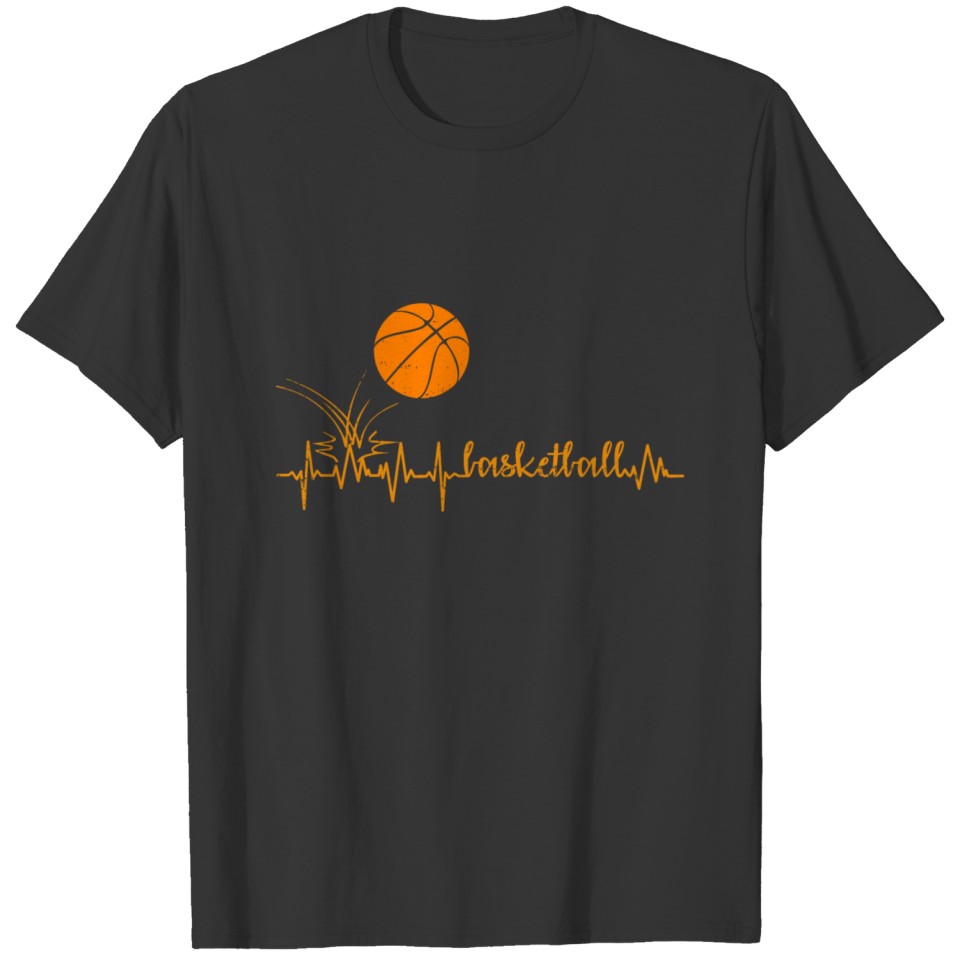 Shop Heartbeats Basketball Sports Design T-shirt