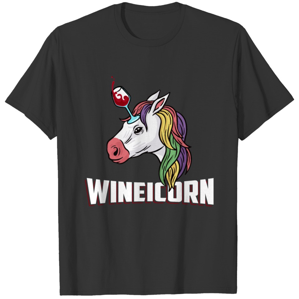 Buy Cute Wineicorn Unicorn and Wine T Shirts Design