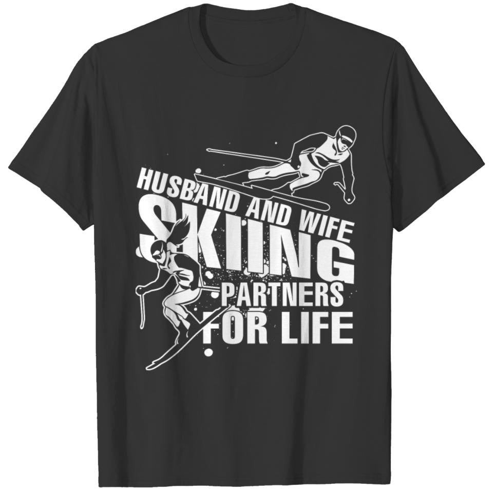 Husband And Wife Skiing Partners For Life T Shirt T-shirt