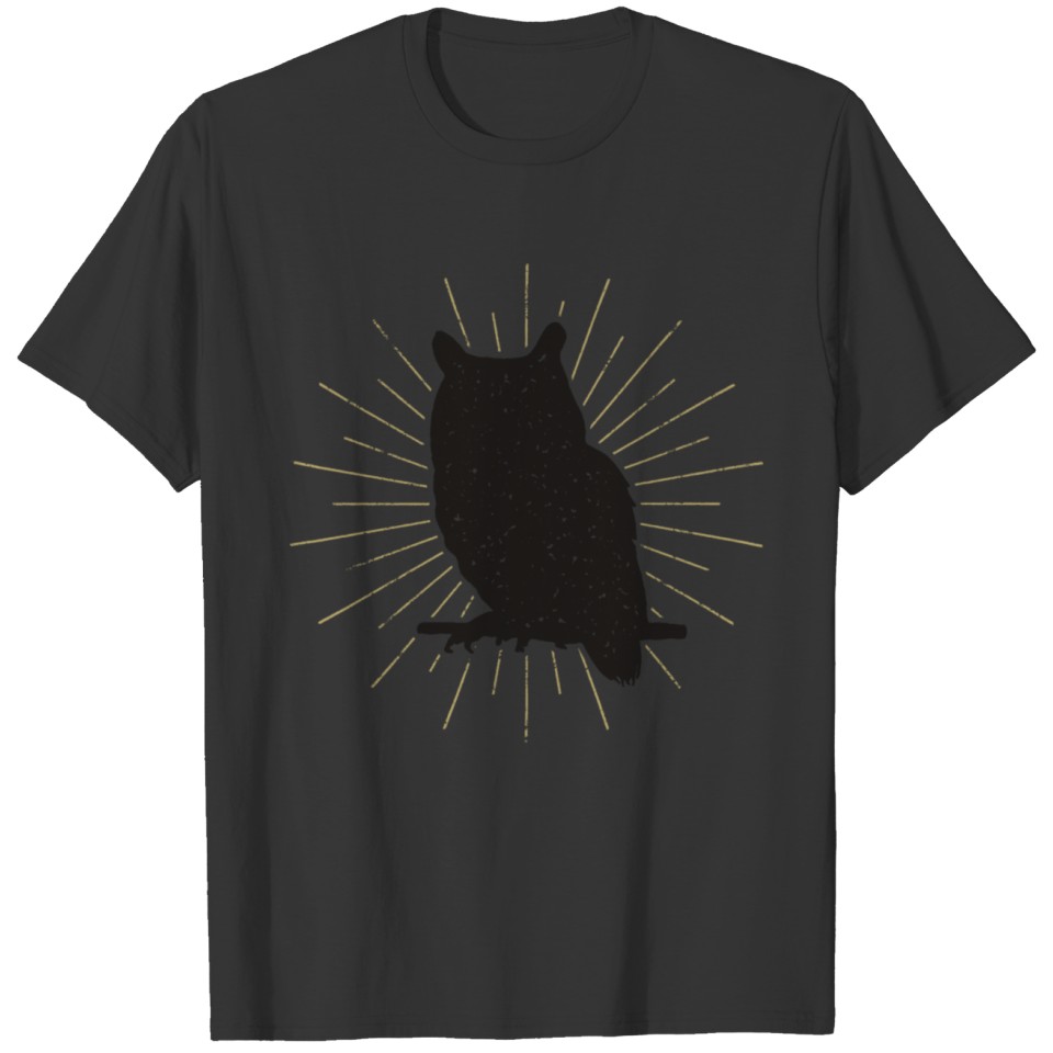 Cute Owl - Gold Accent T Shirts