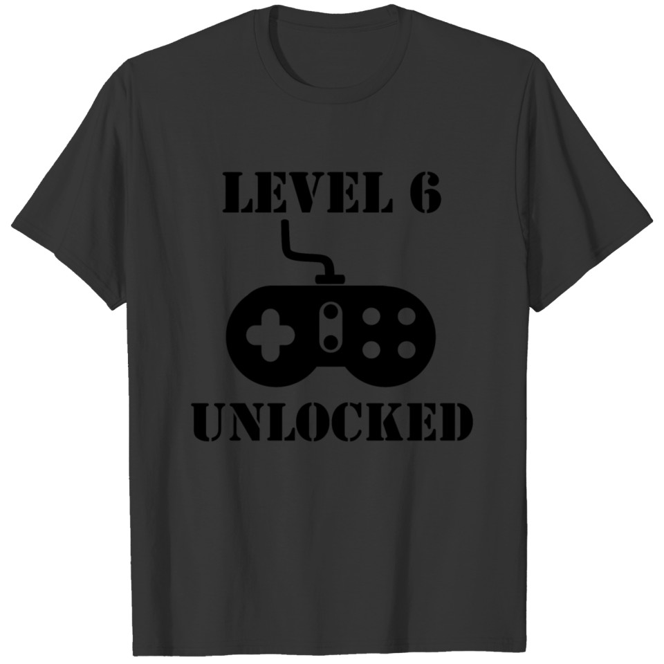 Level 6 Unlocked Video Games 6th Birthday T-shirt