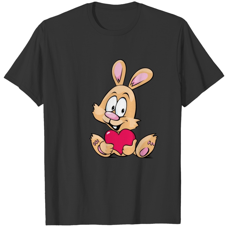 Cute Bunny Hold Heart T-shirt