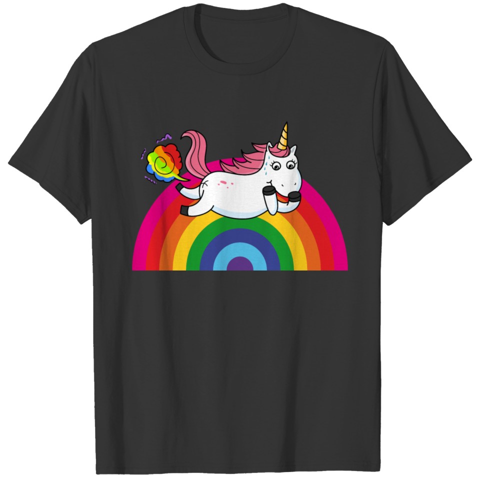 Farting Unicorn Rainbow T-shirt