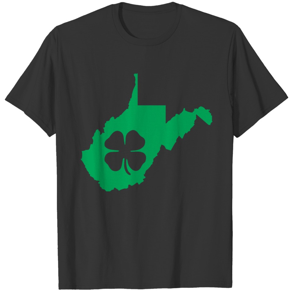 West Virginia Usa Saint Patricks Day Map T-shirt