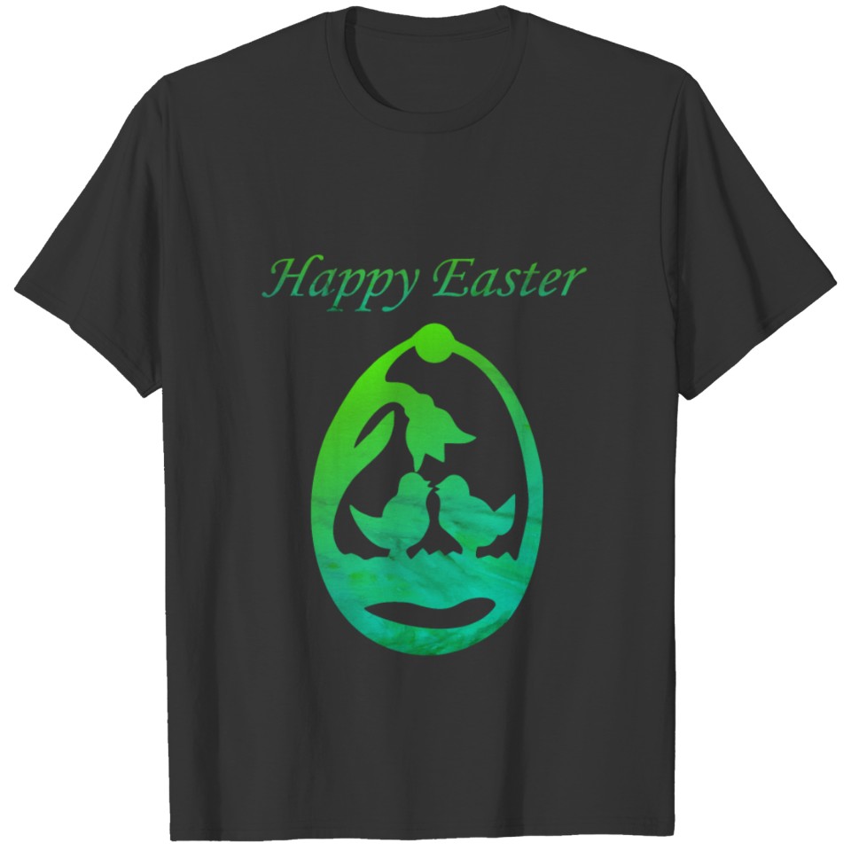 Happy Easter chick green watercolor T Shirts