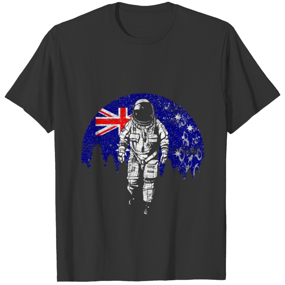 Astronaut moon Australia Flag T-shirt