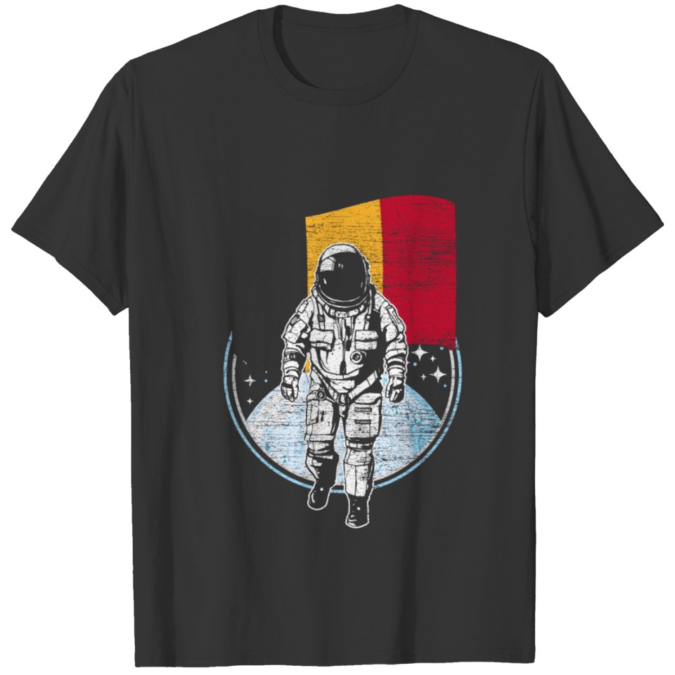 Astronaut moon Belgium flag T-shirt