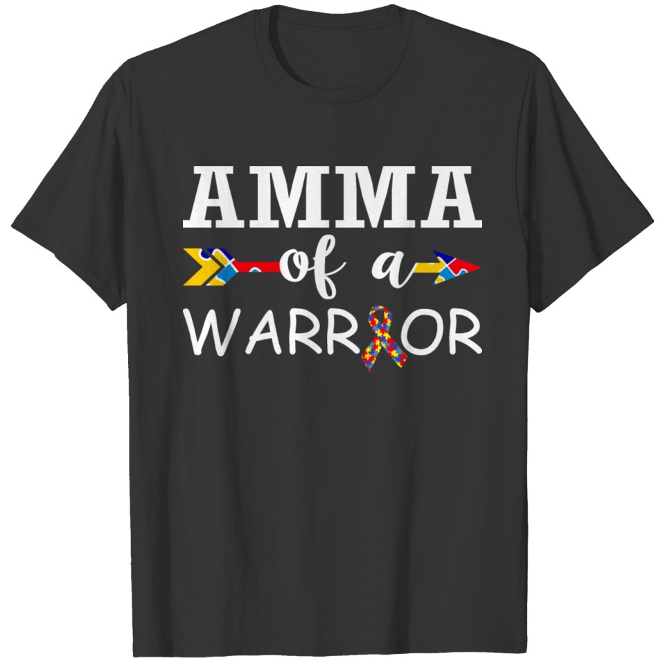 Amma Of A Warrior Autism Awareness T-shirt