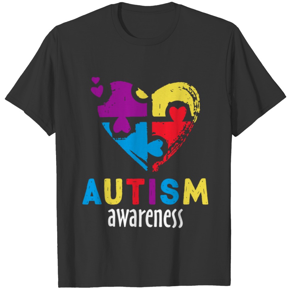 Autism Awareness Month Ribbon Heart T-shirt