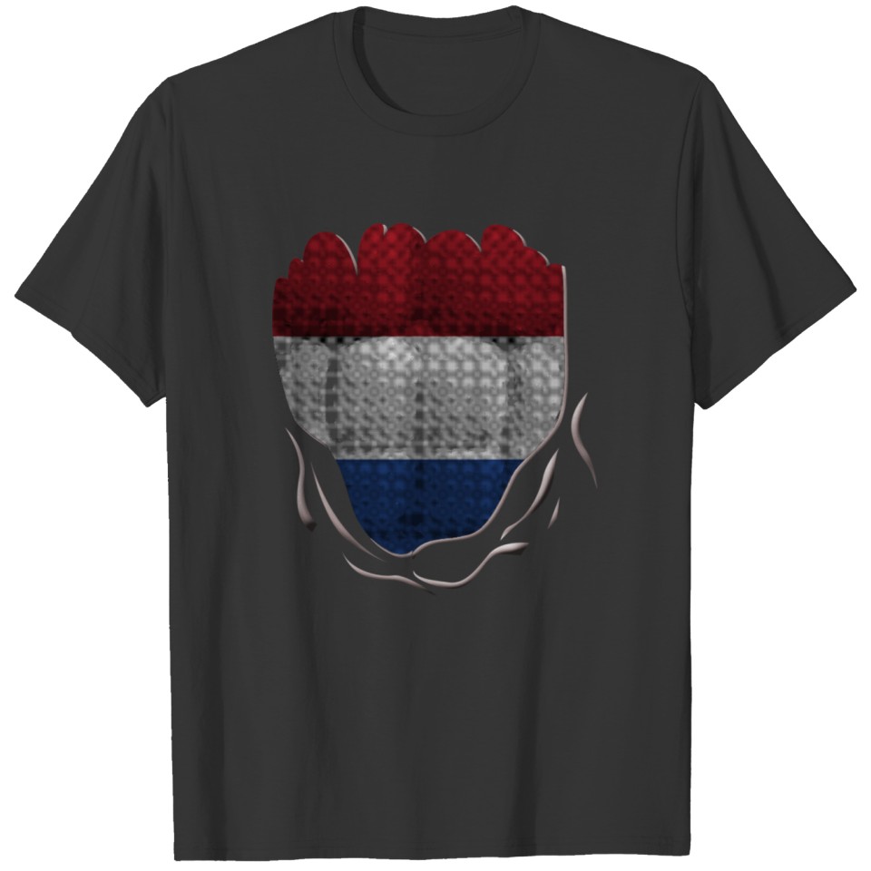 Funny Netherlands Flag Ripped Abs Muscles T-shirt