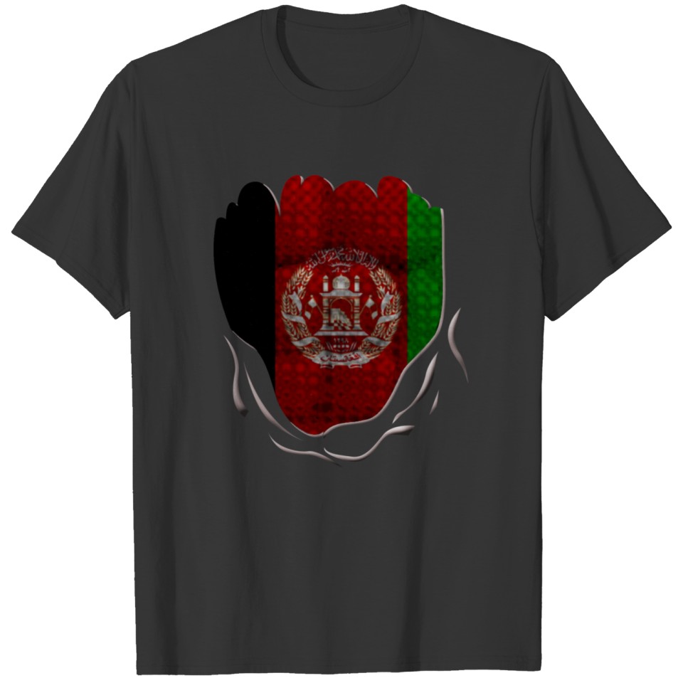 Funny Afghanistan Flag Ripped Abs Muscles T-shirt