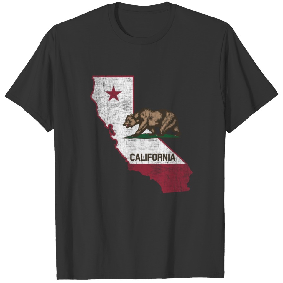 California State Map Bear T-shirt