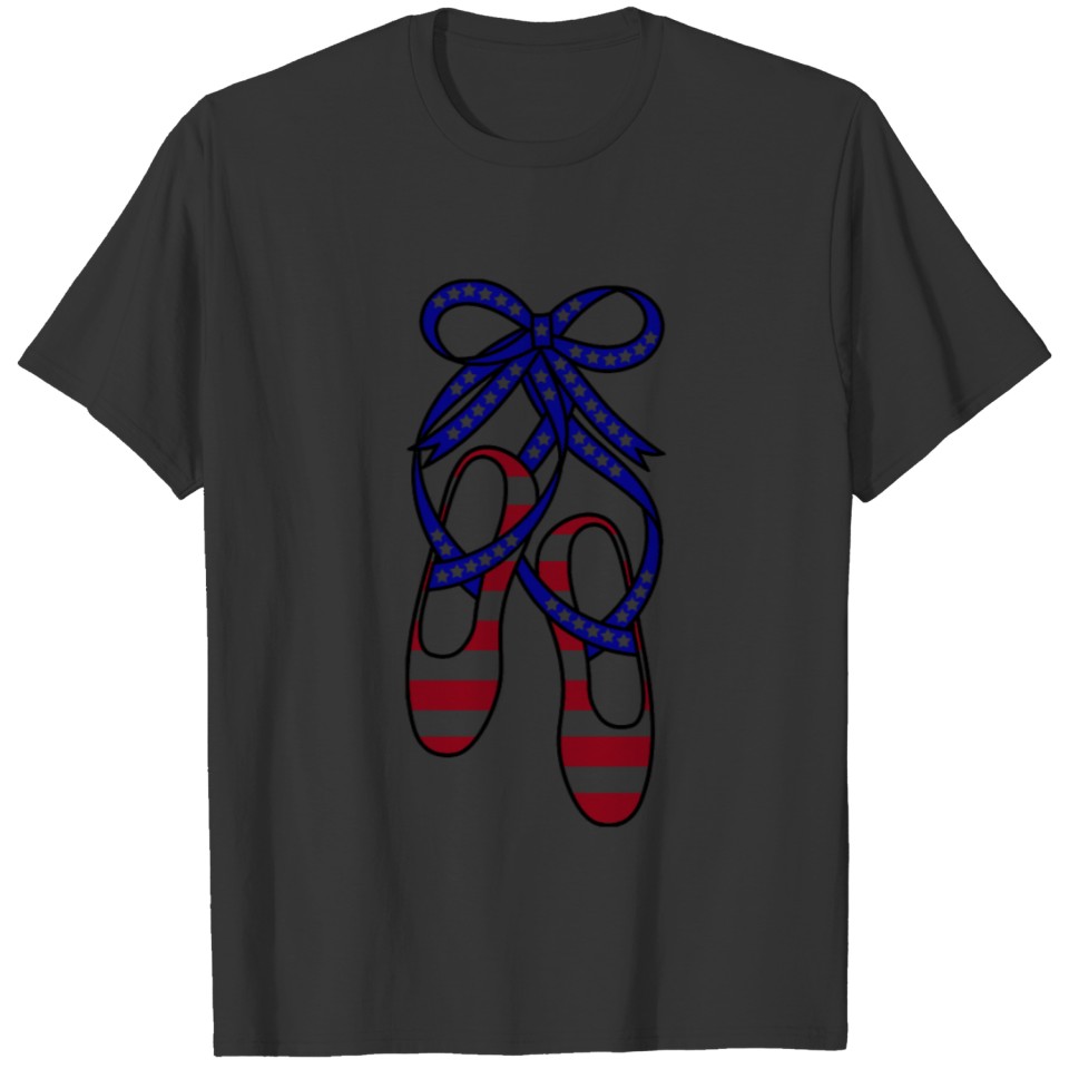 Red, White and Blue Ballet Shoes T-shirt