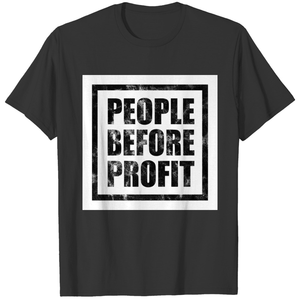 People Before Profit - Human Rights Poster (Black) T Shirts