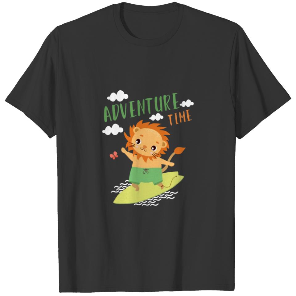 Cute Little Surfing Lion Kid Shirts & Gifts T-shirt