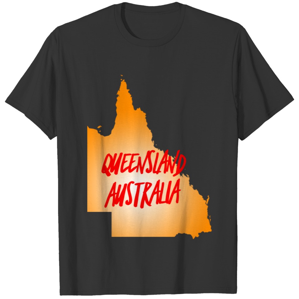 Flag map of Queensland, Australia T-shirt