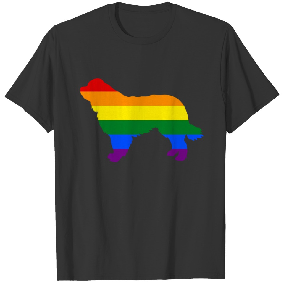 Gift For Lesbian Mom Newfoundland Gay Pride Dog Apparel T-shirt