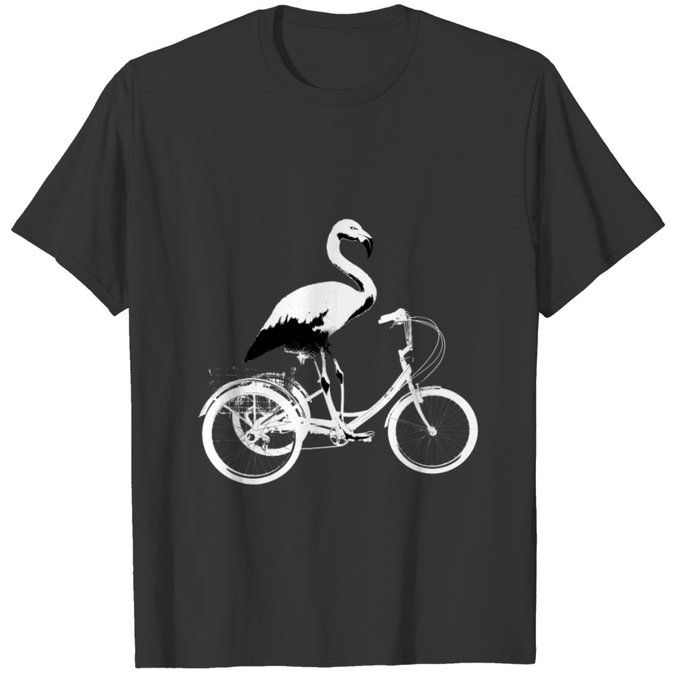 Flamingo Riding Tricycle Funny Humor Animal T-shirt