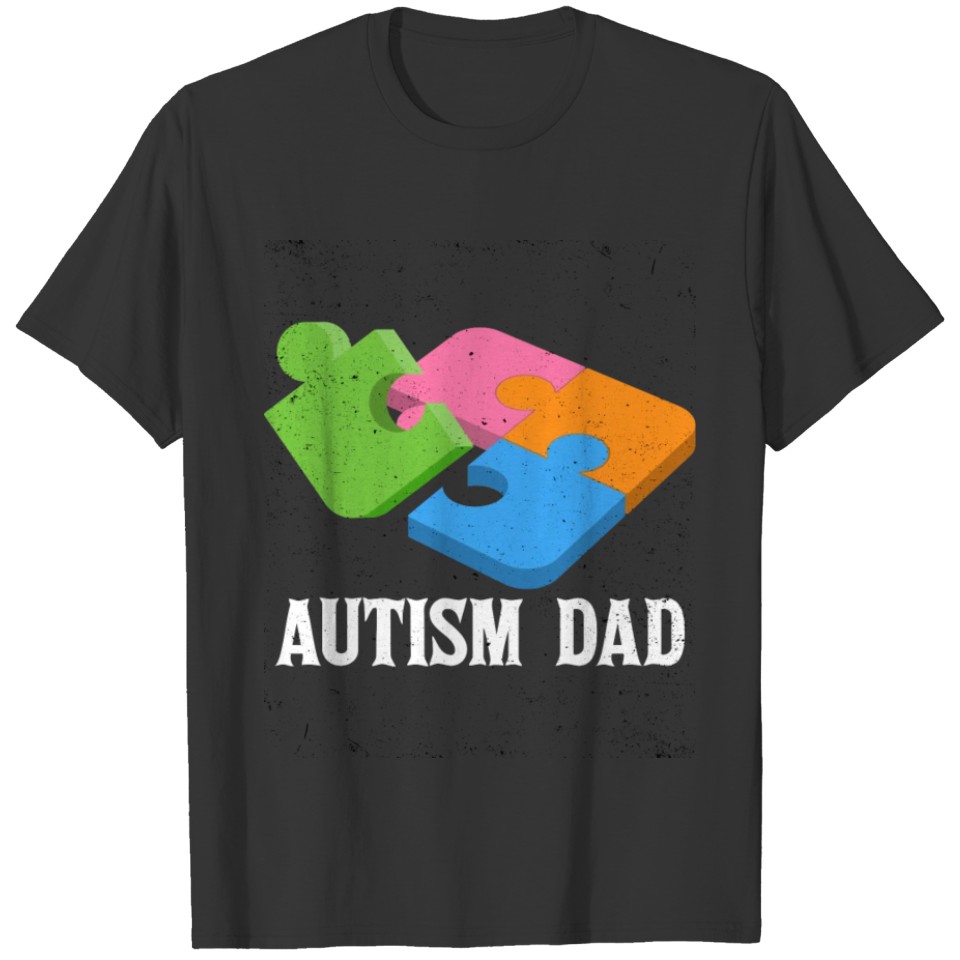 Autism Awareness T Shirt Proud Autism Dad Shirt Puzzle Tee T-shirt