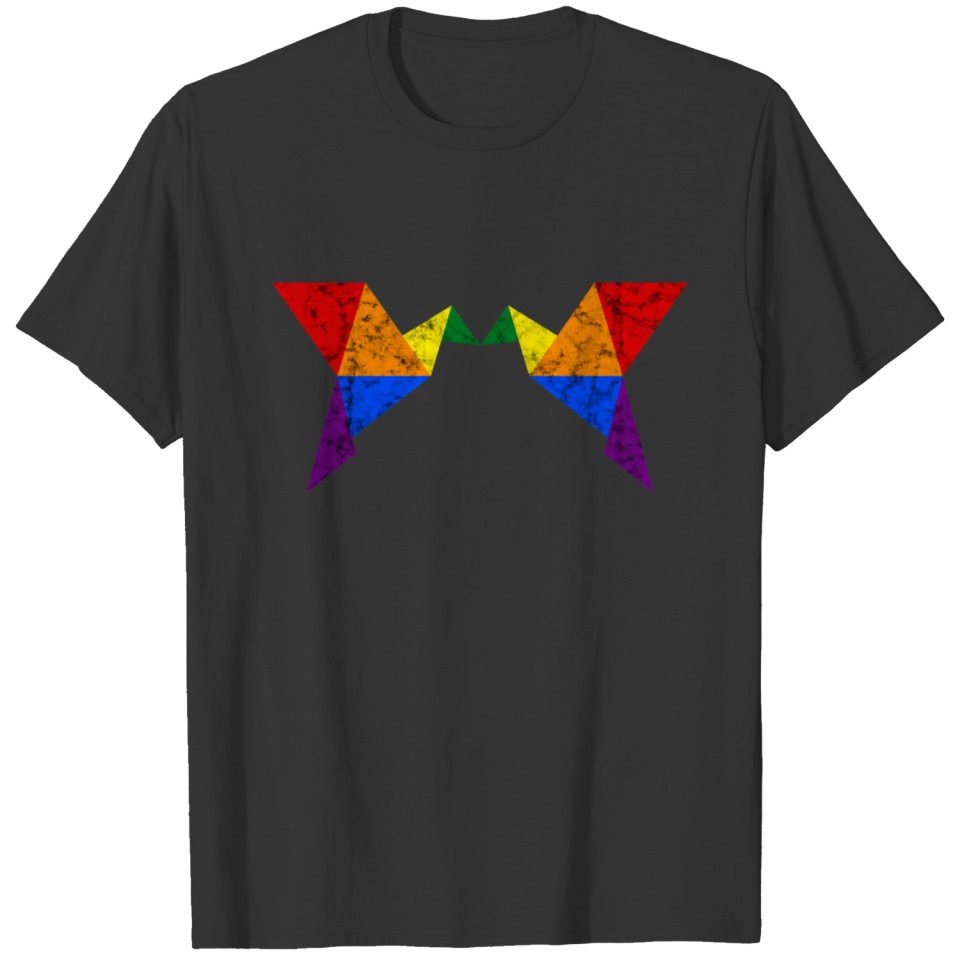 LGBT Origami Paper Crane Retro Vintage IDAHO Gift T-shirt