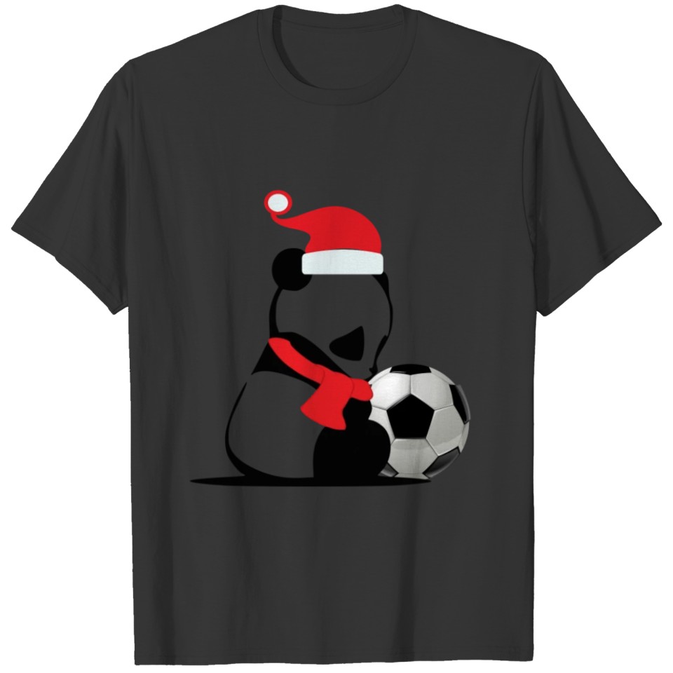 Cutest Girls & Womens Christmas Gift The Christmas Panda Soccer Gift T-shirt