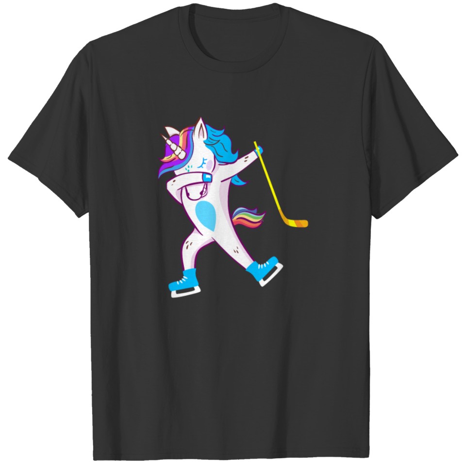 Funny Hockey Dabbing Unicorn for Boys, Girls and Kids T Shirts
