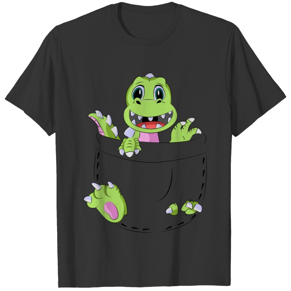 Baby Dino In A Pocket T Shirts