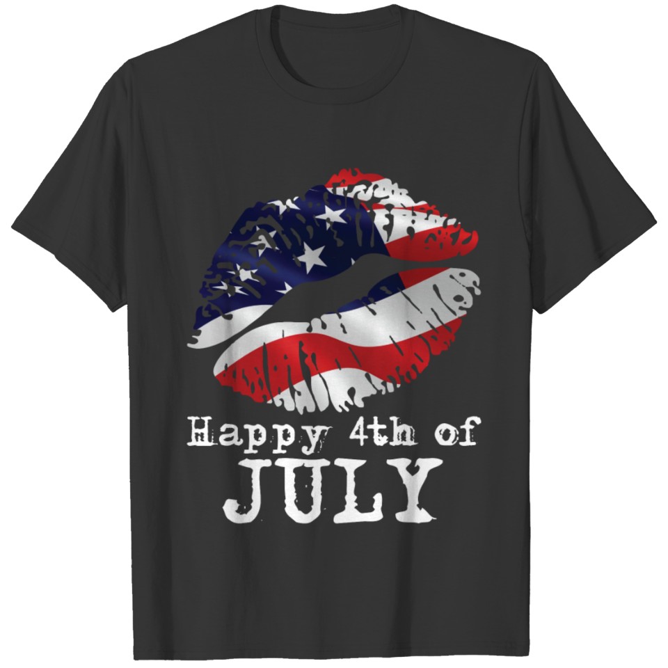 Fourth of July Sexy American Flag Lips for July 4th T-shirt