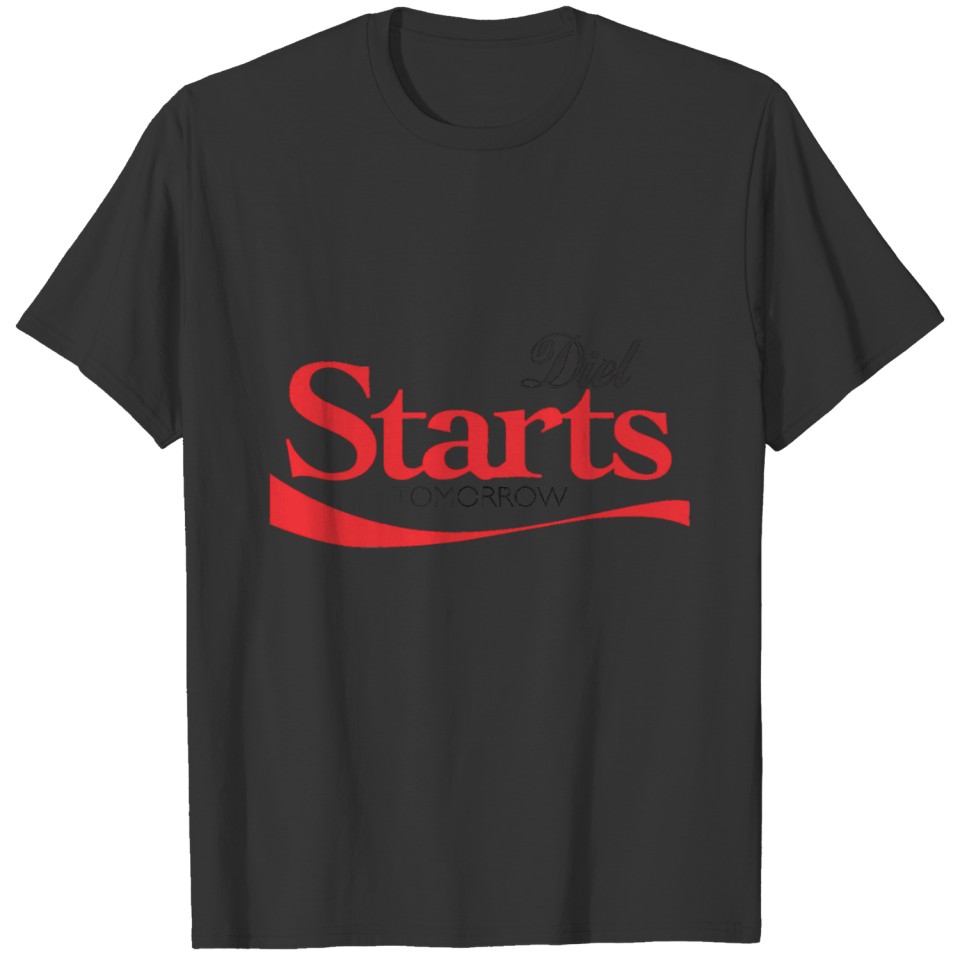 DIET STARTS TOMORROW Logo Symbol Art Style T-shirt