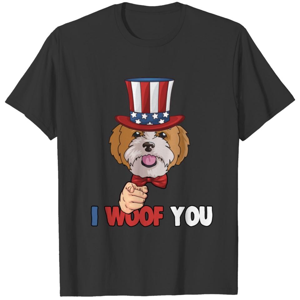 4th of July USA Indepedence day Patriotic Uncle Sam Shih Tzu Dog T-shirt