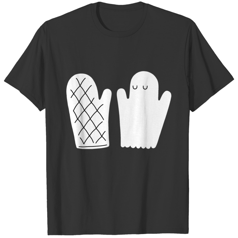 Oven Mitt Ghost Cartoon Funny Art T Shirts