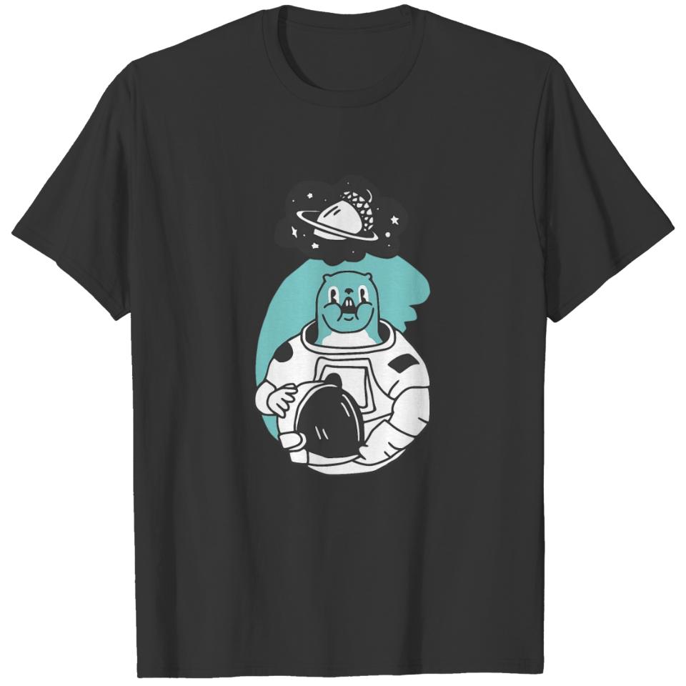 Space Squirrel Space Funny Cartoon T-shirt