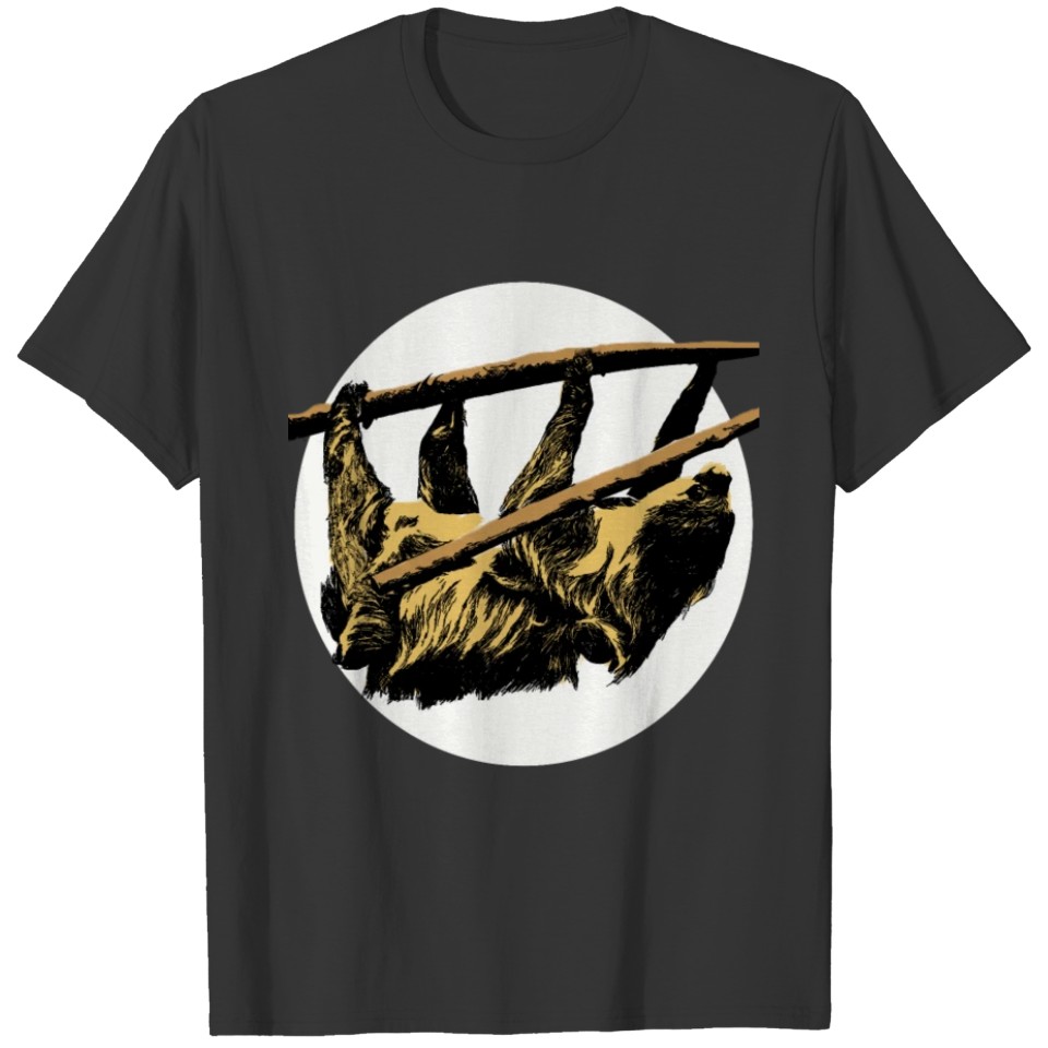 sloth hanging brown cool gift idea T-shirt