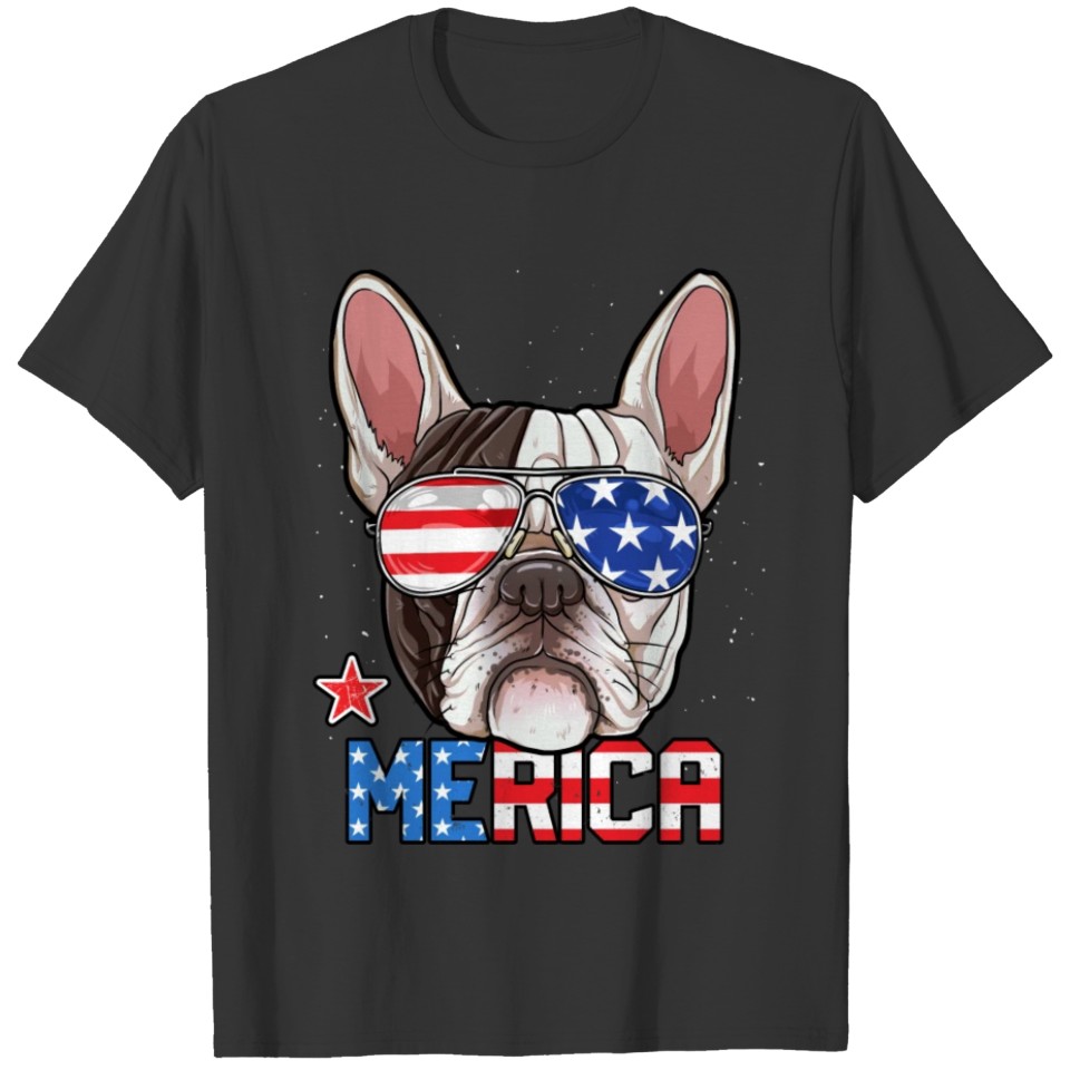 French Bulldog Merica 4th of July T shirt Men Boys Dog Puppy T-shirt