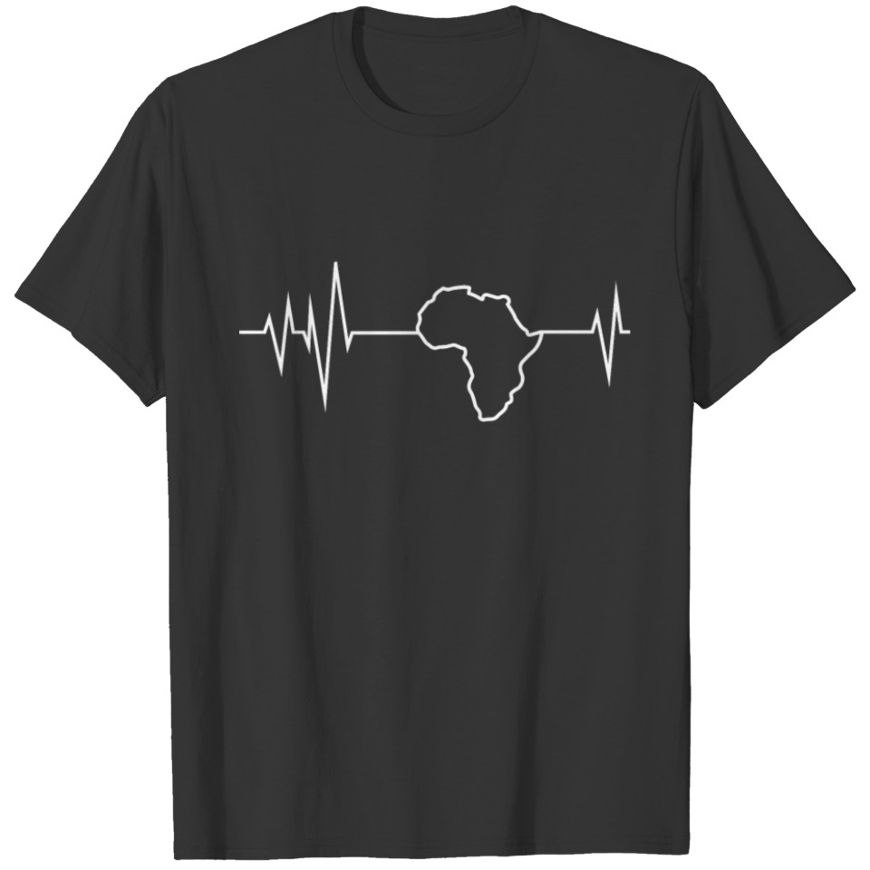 Africa Motherland Heartbeat EKG Heart Graphic T-shirt