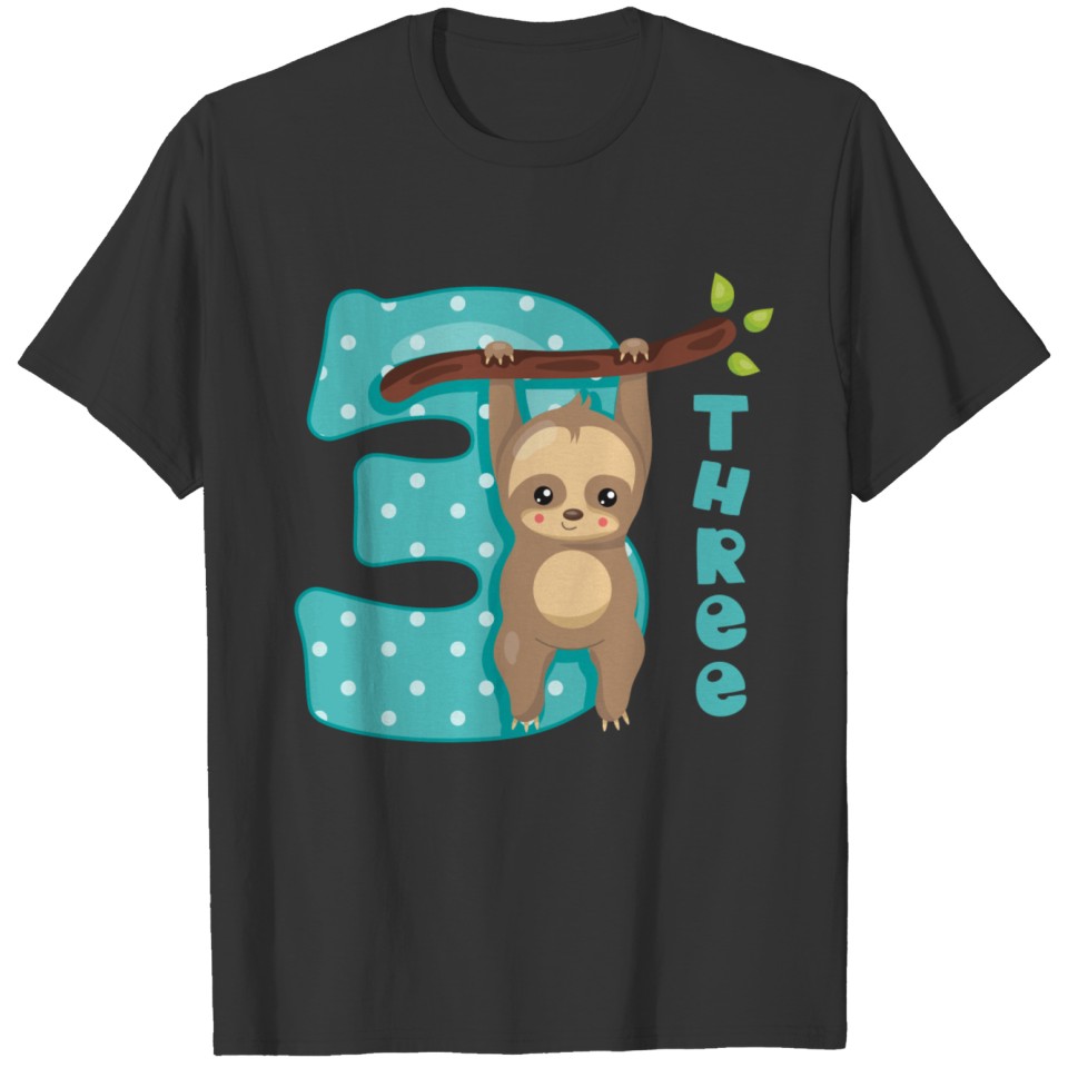 Baby Sloth 3rd Birthday T-shirt