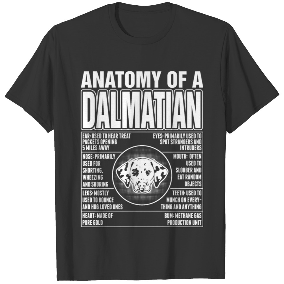 Anatomy Of A Dalmatian T Shirts