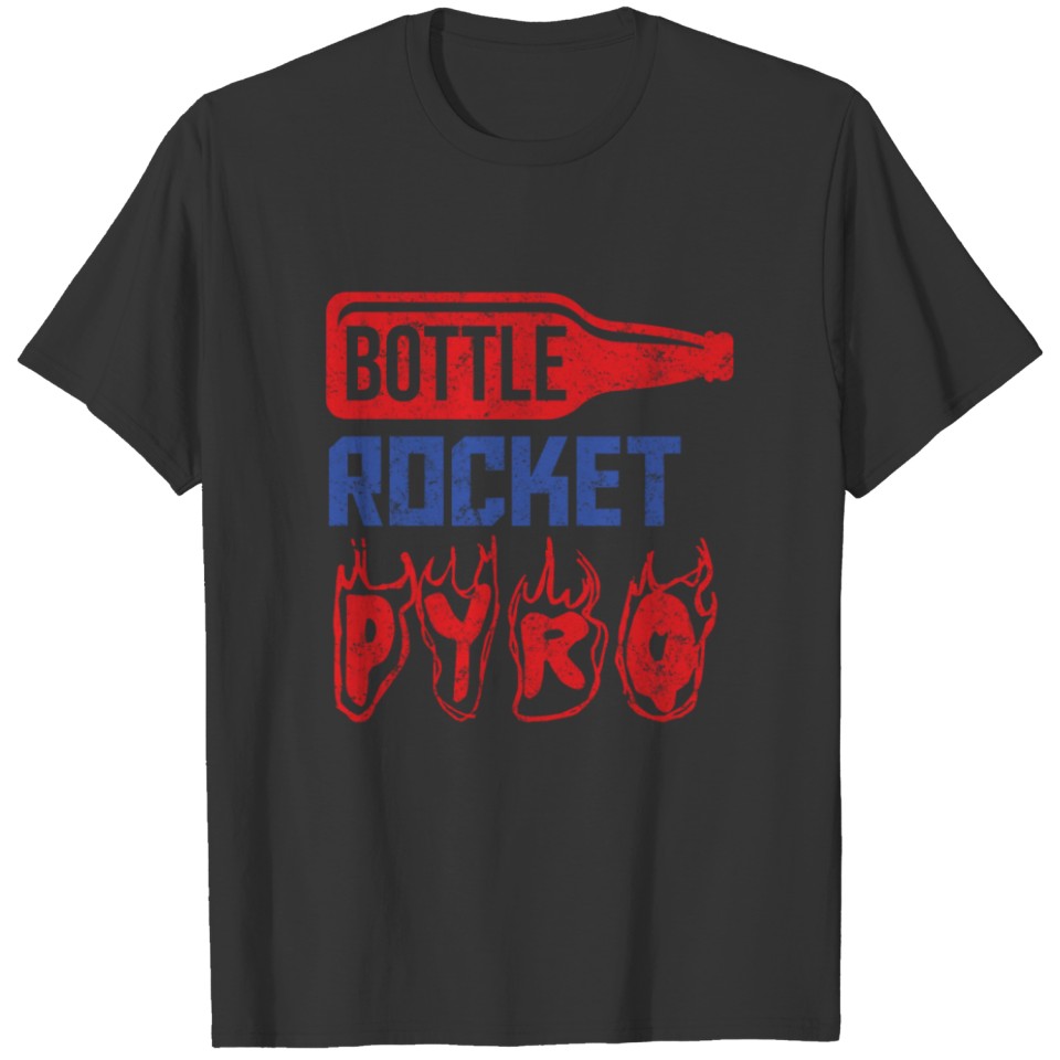 Fireworks Bottle Rocket Pyrotechnician Weathered T-shirt
