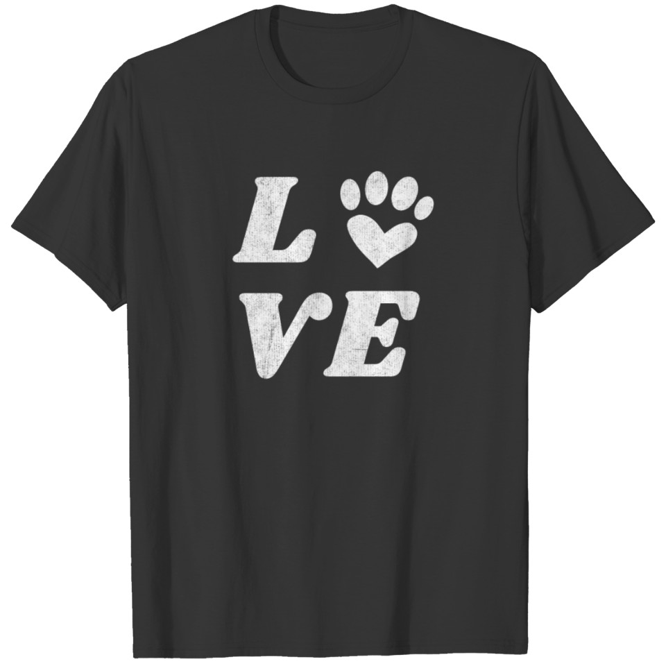 Vintage Dog Lover Paw Print Novelty Pet Owner T-shirt