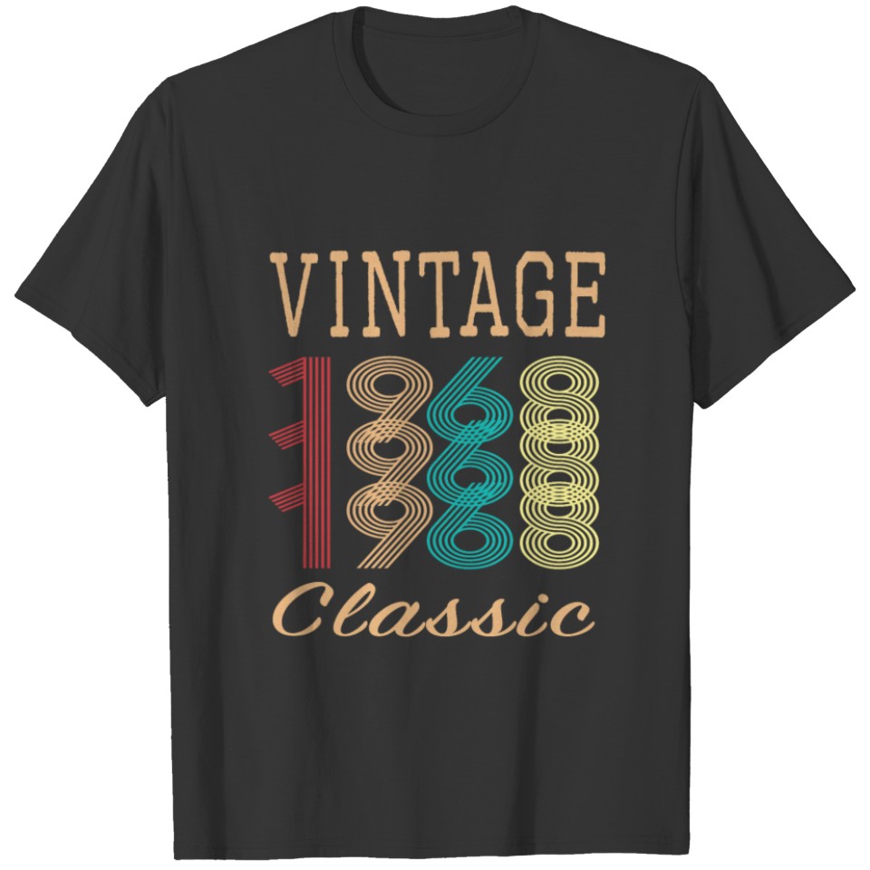 Retro Vintage 1968 classic 50th birthday gift for men & women T Shirts