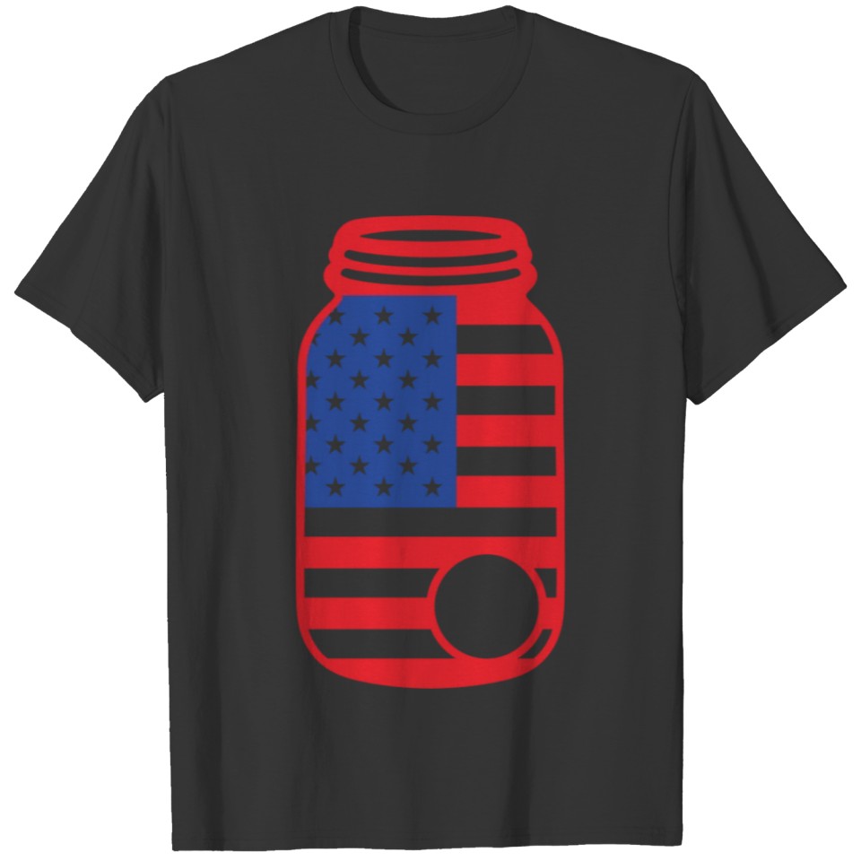 Mason Jar US flag design July 4th T-shirt