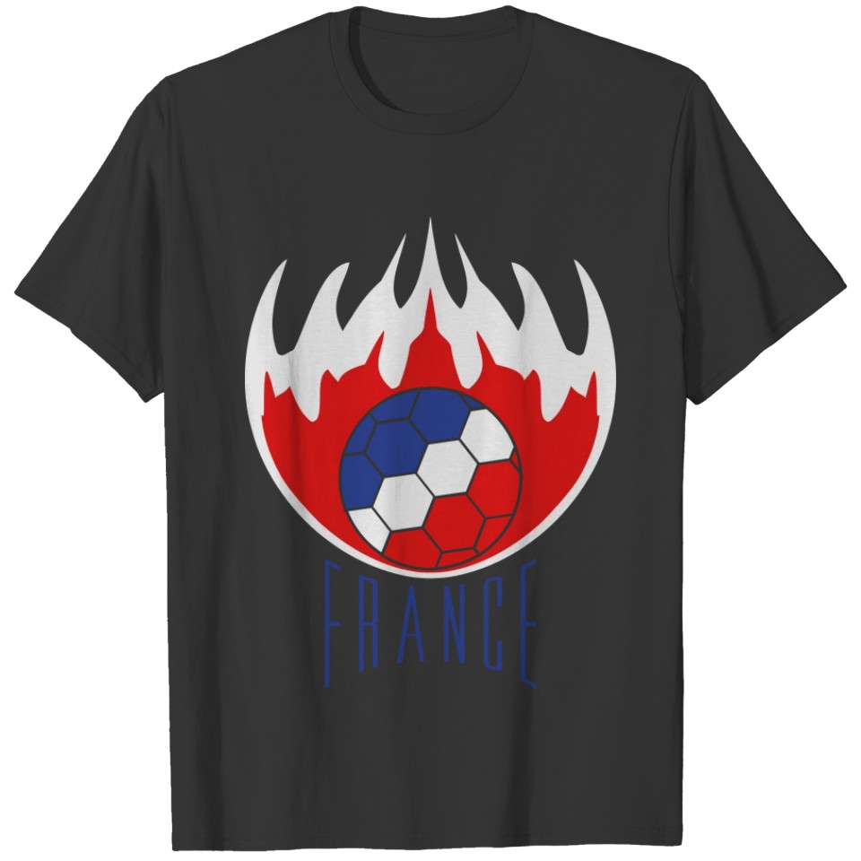 text logo fire flames burning hot france fan celeb T-shirt