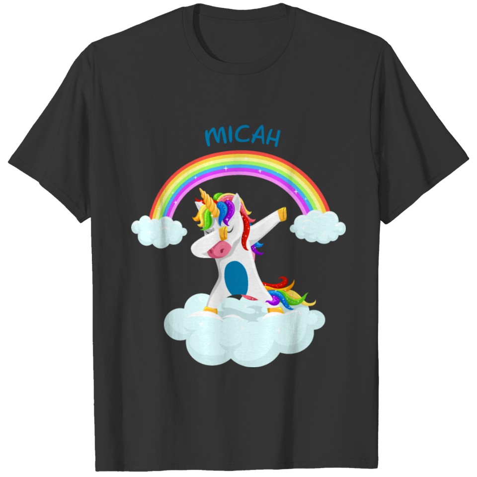 Micah dabbing unicorn gift idea disco T-shirt