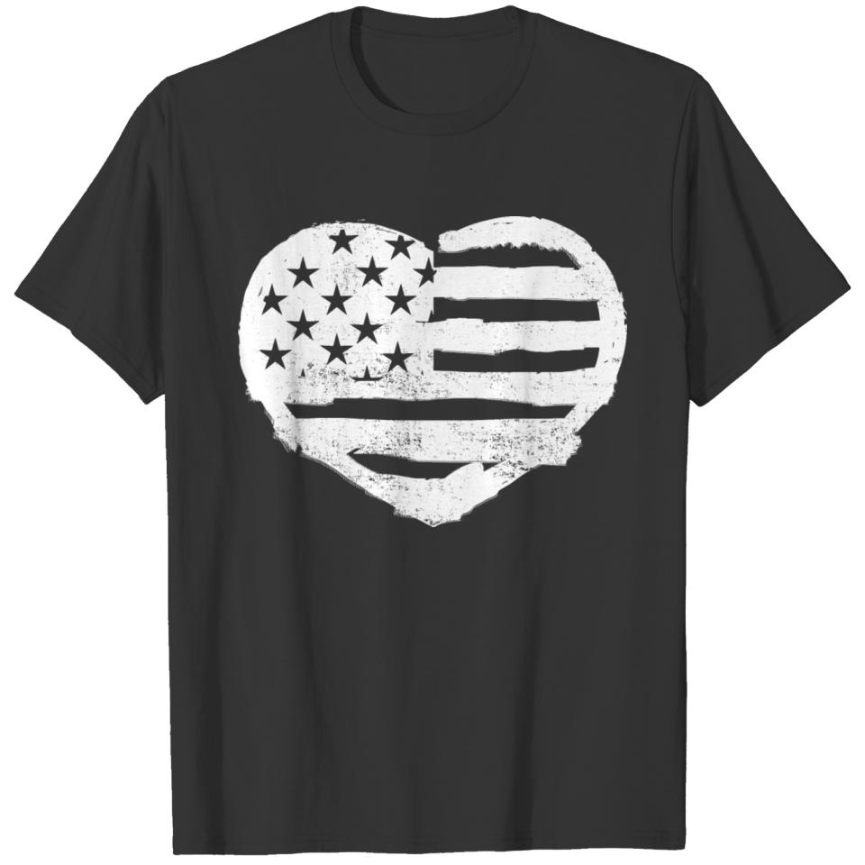 AMERICAN FLAG HEART T-shirt