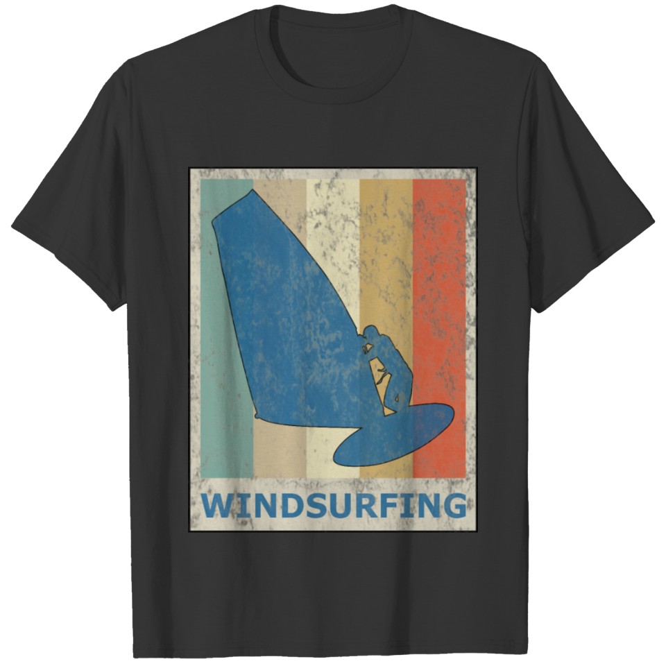 Vintage Retro Style Windsurfing Surfing Surfboard T-shirt
