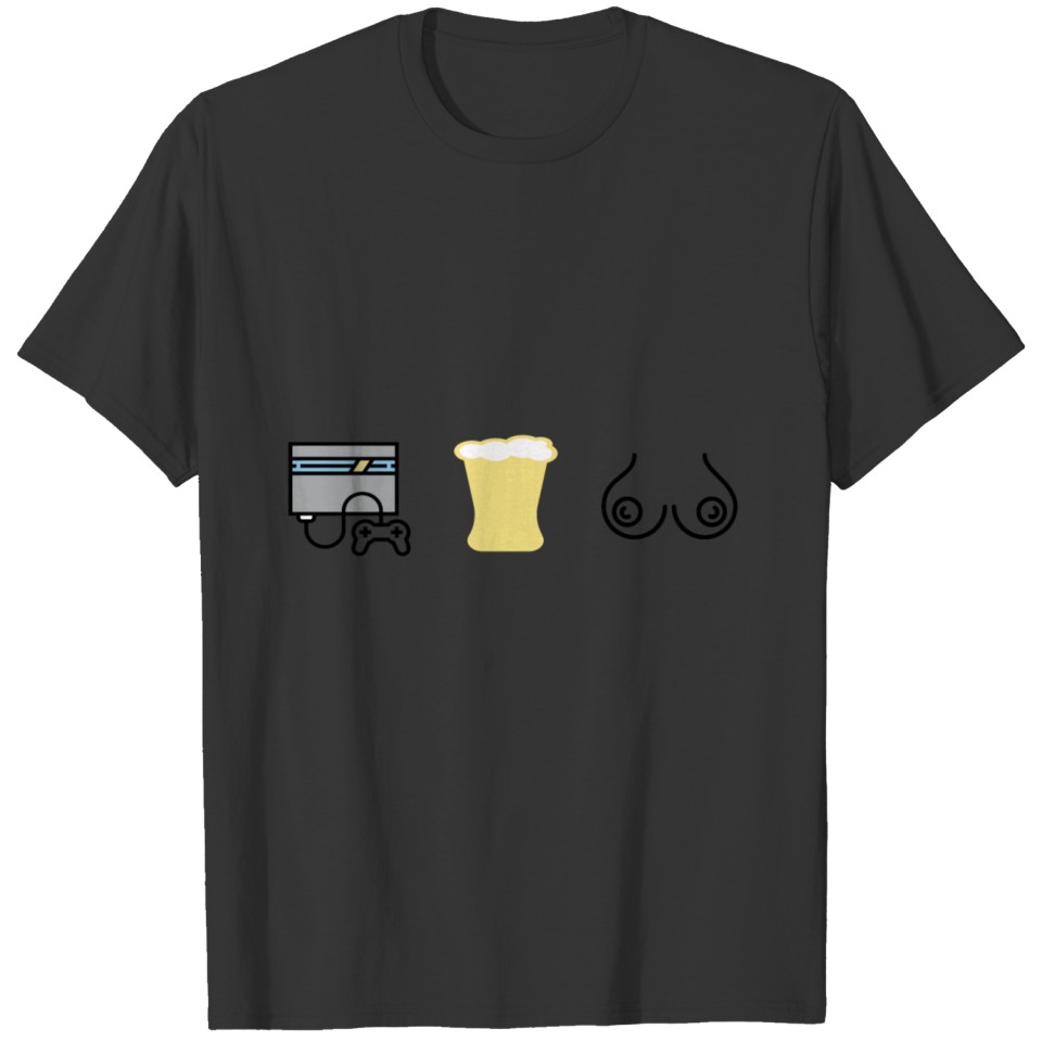 Gaming beer and boobs T-shirt