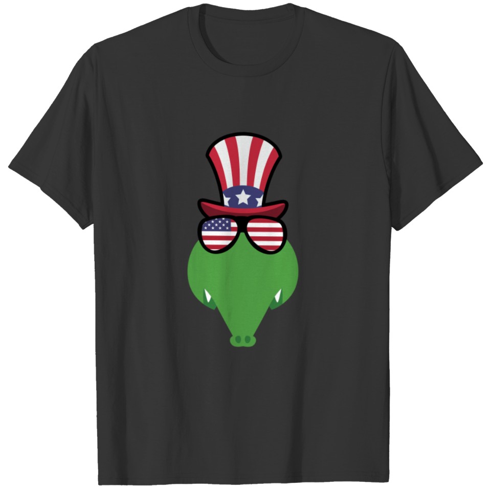 Alligator Happy 4th Of July T Shirts