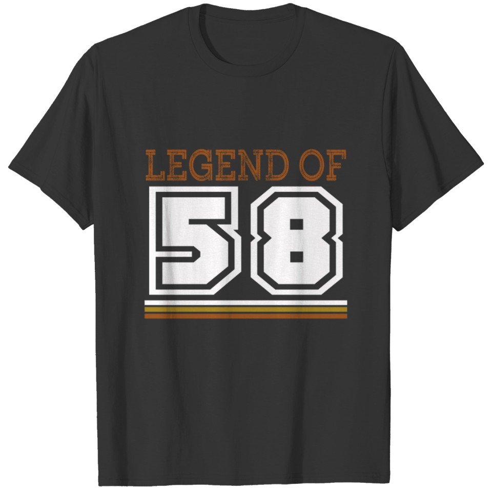 born in 1958 legend of original birthday gift T-shirt