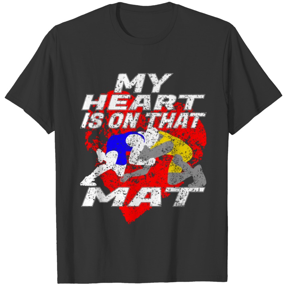 My Heart is On the Mat - Wrestling Mom and Dad T-shirt